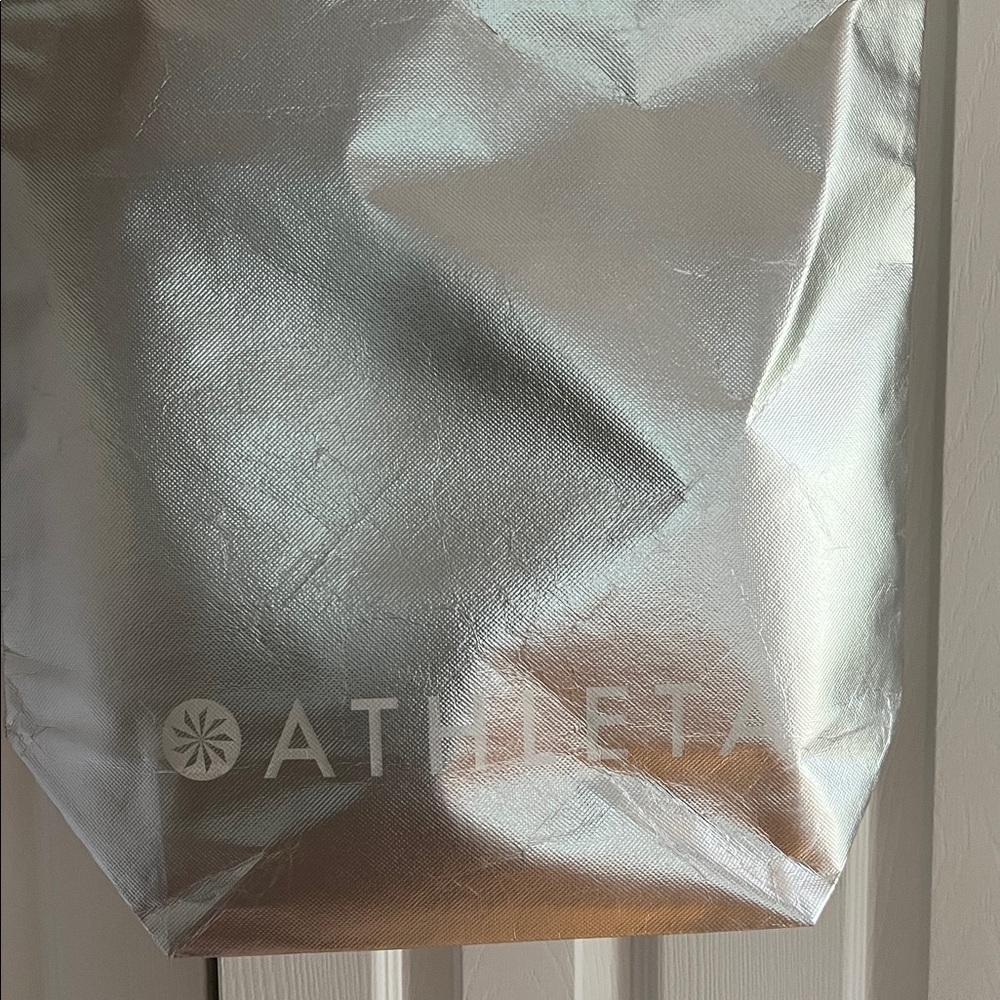Athleta Metallic Silver Tote Bag - Picture 4 of 5